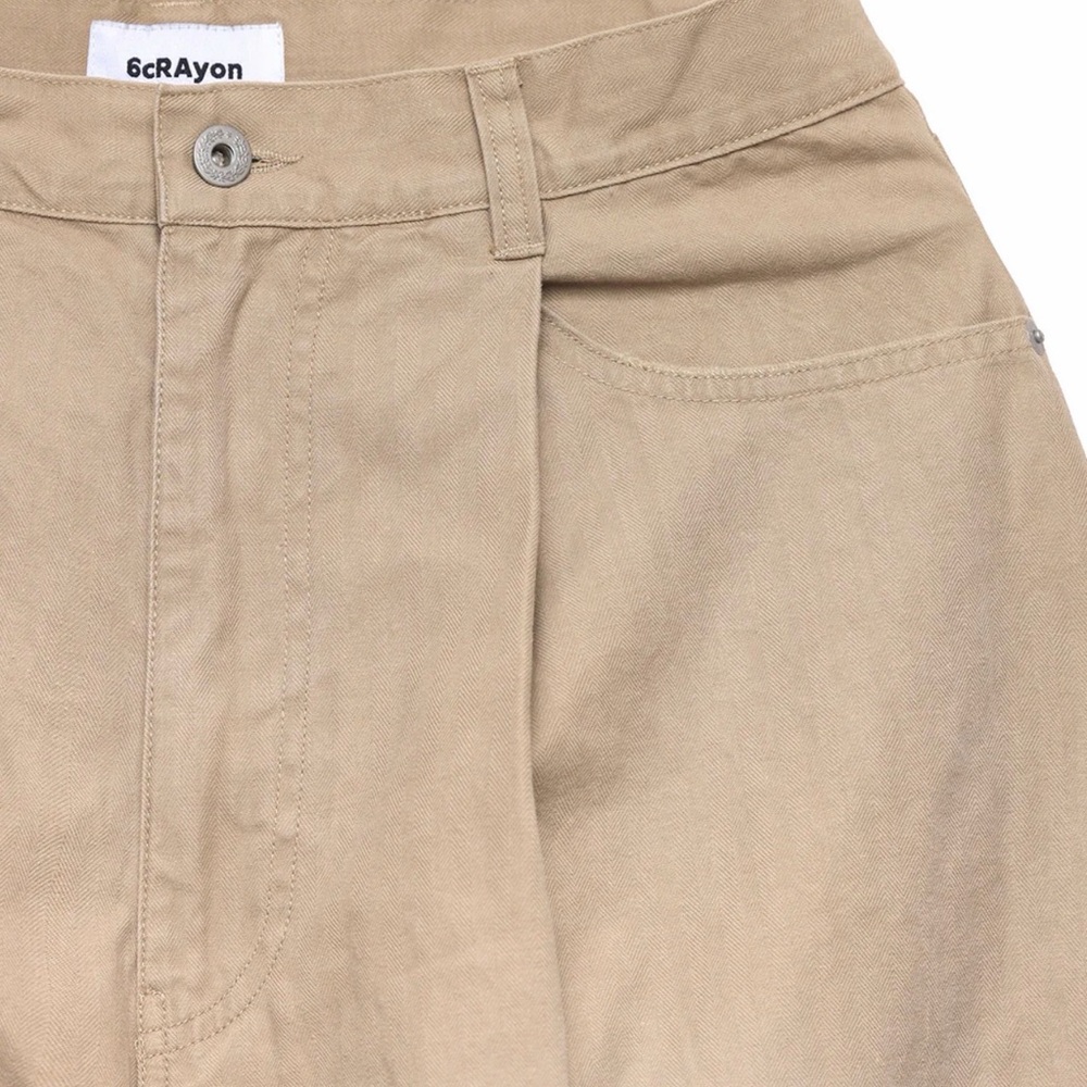 6cRAyon Khaki Herringbone Wide Leg Trousers Streetwear  XL - NWT🤎 - Picture 11 of 11